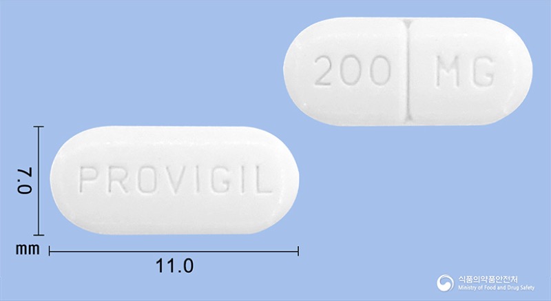프로비질정200밀리그램(모다피닐), the Modafinil product sold in Korea, official MFDS photo
